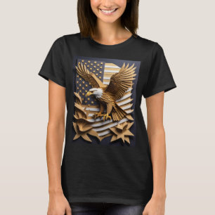 Camiseta Eagle 3D Paper Art Design T-shirt