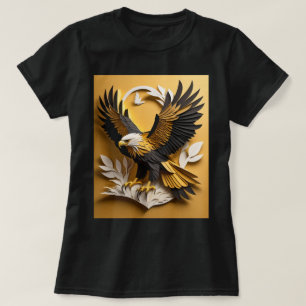 Camiseta Eagle 3D Paper Art Design T-shirt