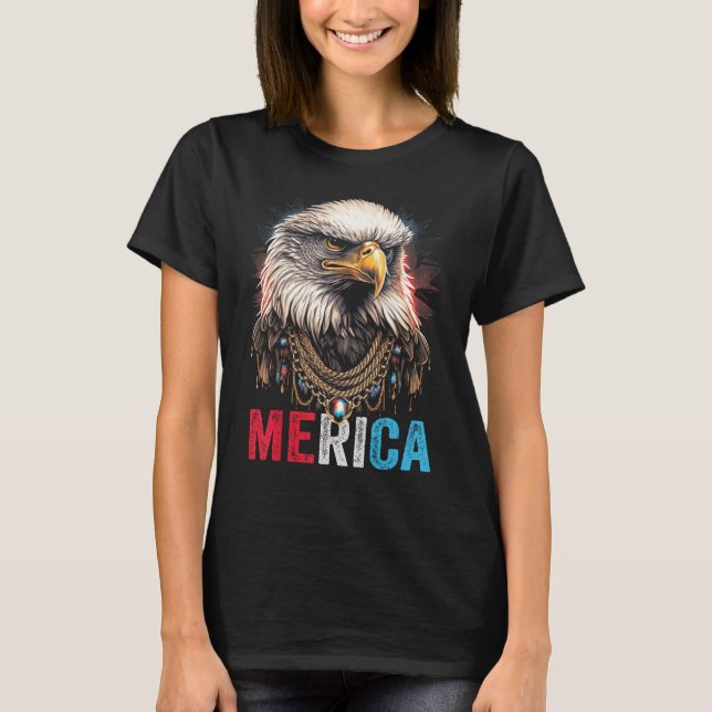 Camiseta Eagle  4th of July American Flag USA Patriotic Ame (Frente)
