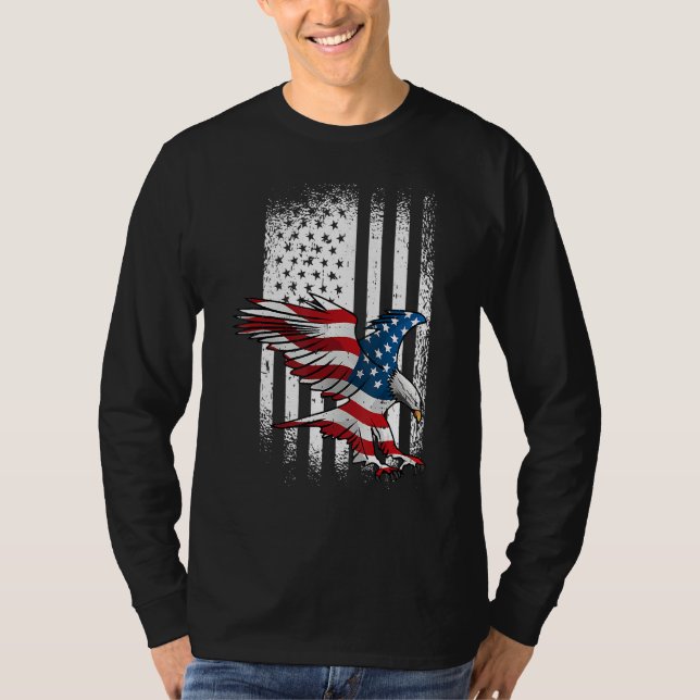 Camiseta Eagle 4th Of July Independence Day Patriotic Ameri (Frente)