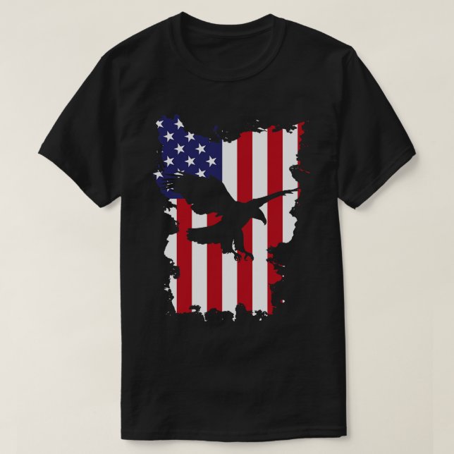 Camiseta Eagle American Flag (Frente do Design)