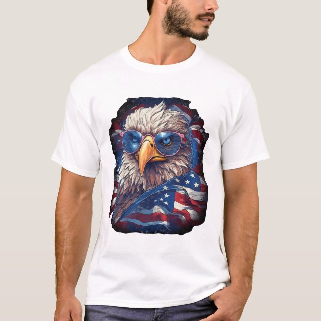 Camiseta Eagle American Flag (Frente)