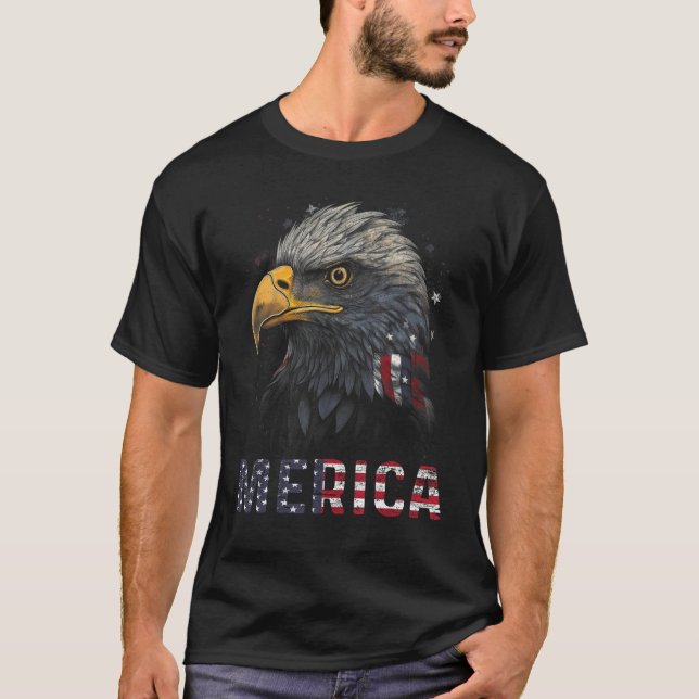 Camiseta Eagle American Flag USA Flag Mullet Eagle 4th of J (Frente)