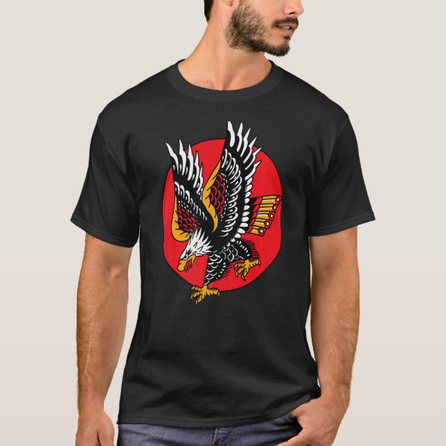 Camiseta Eagle American Traditional Tattoo Ink Old School F (Frente)