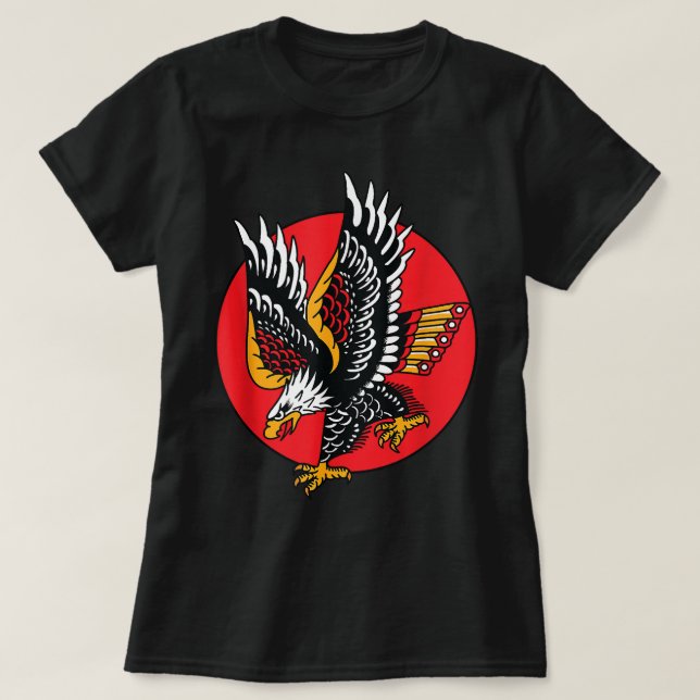 Camiseta Eagle American Traditional Tattoo Ink Old School F (Frente do Design)