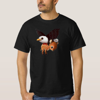 Camiseta Eagle and Fawn Whimsical Wildlife Art Print