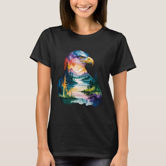 Camiseta Eagle Animal Lover Artwork Wildlife Forest Graphic (Frente)
