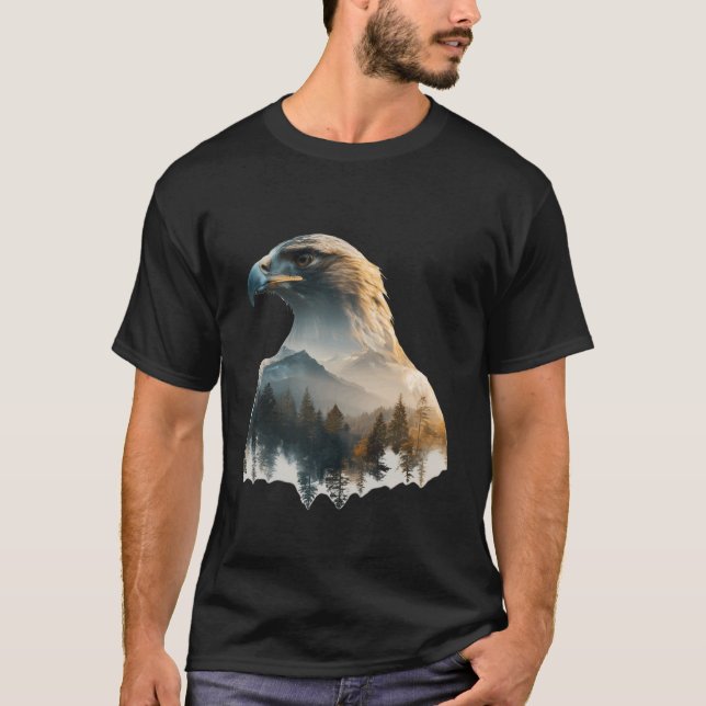 Camiseta Eagle Animal Lover Artwork Wildlife Forest Graphic (Frente)