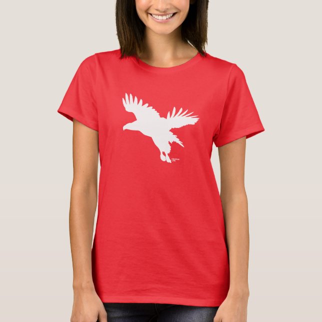 Camiseta Eagle atado branco pelo design gráfico da vida (Frente)