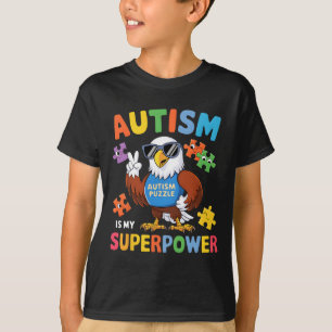 Camiseta Eagle Autism É O Meu Verdadeiro Accept Support Lov