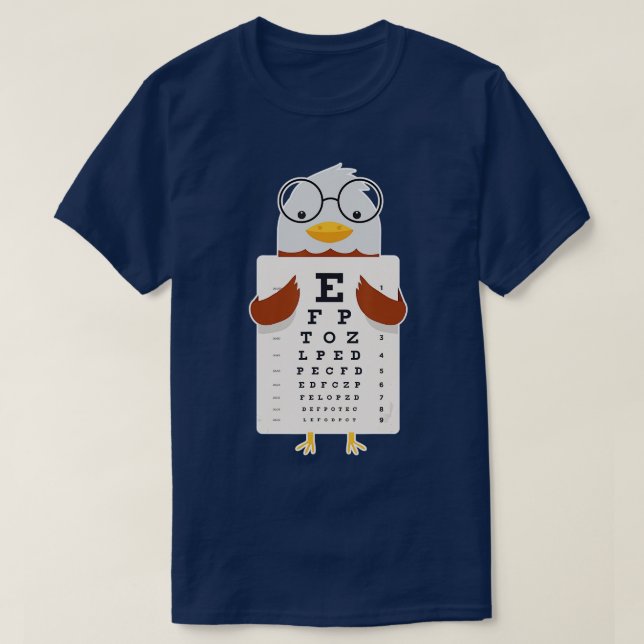Camiseta Eagle Bird Eye Chart Snellen (Frente do Design)