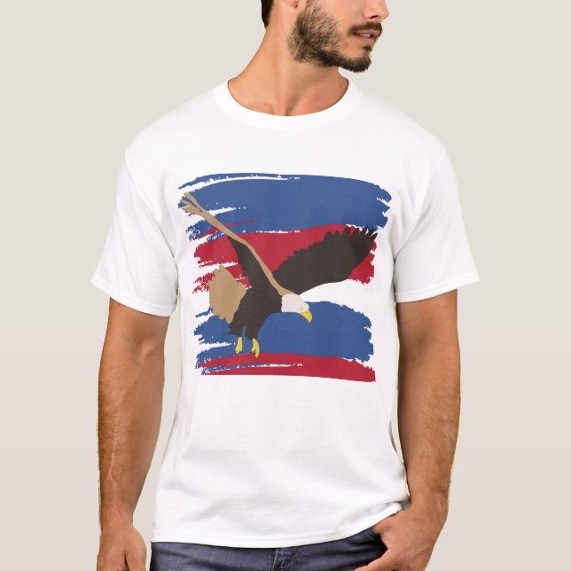 Camiseta Eagle Bird USA Bandeira Americana Patriótica (Frente)