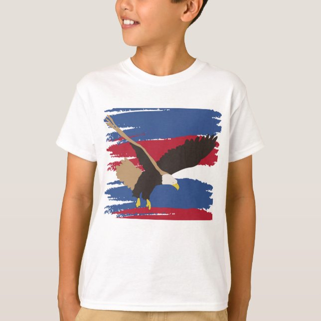 Camiseta Eagle Bird USA Bandeira Americana Patriótica (Frente)
