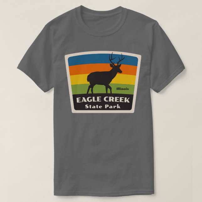 Camiseta Eagle Creek State Park Illinois Roaming Deer (Frente do Design)