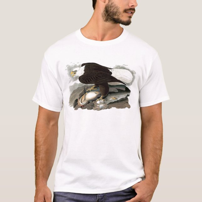 Camiseta Eagle dirigido branco | John James Audubon (Frente)