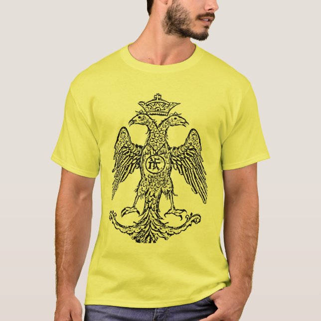 Camiseta Eagle dirigido dobro bizantino (Frente)