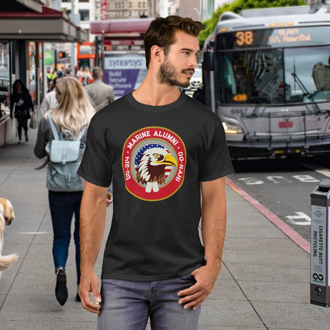 Camiseta Eagle Emblem USA Flag | DD 214 Alunos marinhos (Criador carregado)