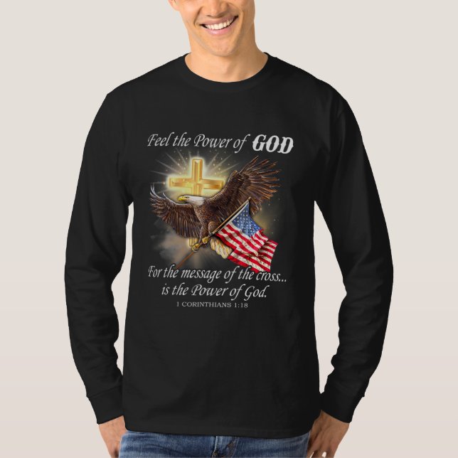 Camiseta Eagle Flag Usa Christian Patriot One Nation (Frente)
