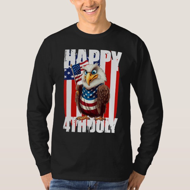 Camiseta Eagle Happy 4th Of July Patriotic American 1 (Frente)