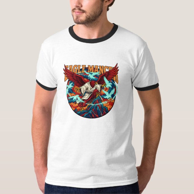 Camiseta Eagle Mancer Wizard Fantasy Mystical Bird Art Desi (Frente)