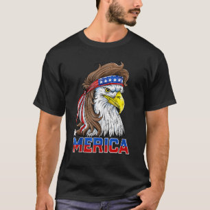 Camiseta Eagle Mullet 4 De Julho Dos Eua Flag Merica