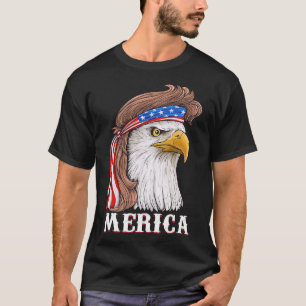 Camiseta Eagle Mullet 4 De Julho Dos Eua Flag Merica