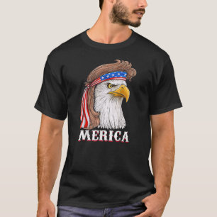 Camiseta Eagle Mullet 4 de julho EUA Flag Merica