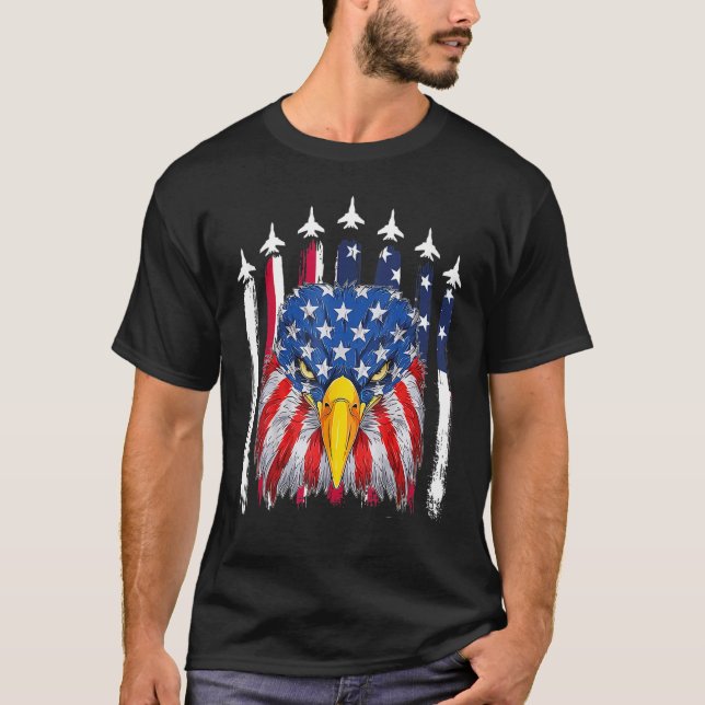 Camiseta Eagle Mullet 4 de julho EUA Flag Merica (Frente)