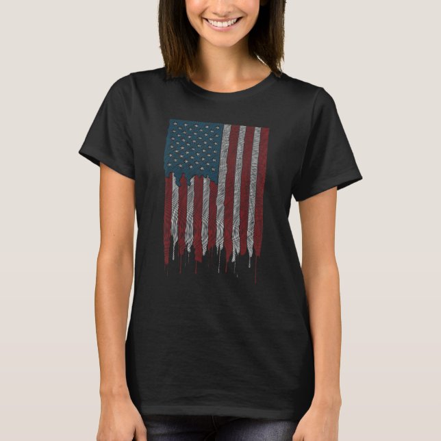 Camiseta Eagle Mullet 4 de julho Merica Patriótica American (Frente)