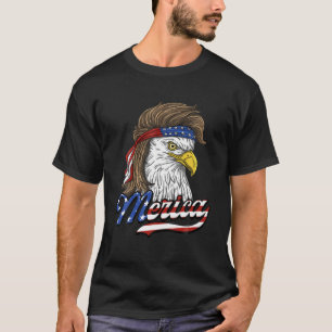 Camiseta Eagle Mullet Merica Men 4 De Julho Bandeira Americ
