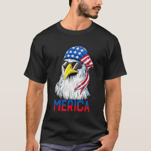 Camiseta Eagle Mullet Merica Shirt Men 4 De Julho Americano