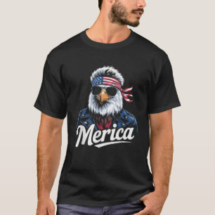 Camiseta Eagle Mullet Sunglass Merica 4 De Julho EUA Ame
