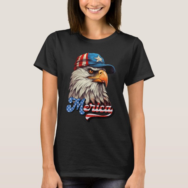 Camiseta Eagle Mullet Sunglasses Merica 4th Of July USA Ame (Frente)