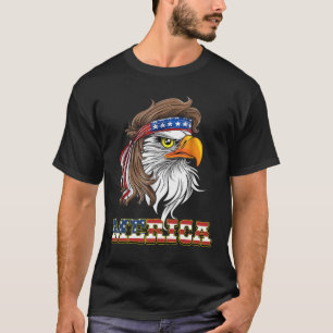 Camiseta Eagle Mullet T Shirt 4 de julho American Flag