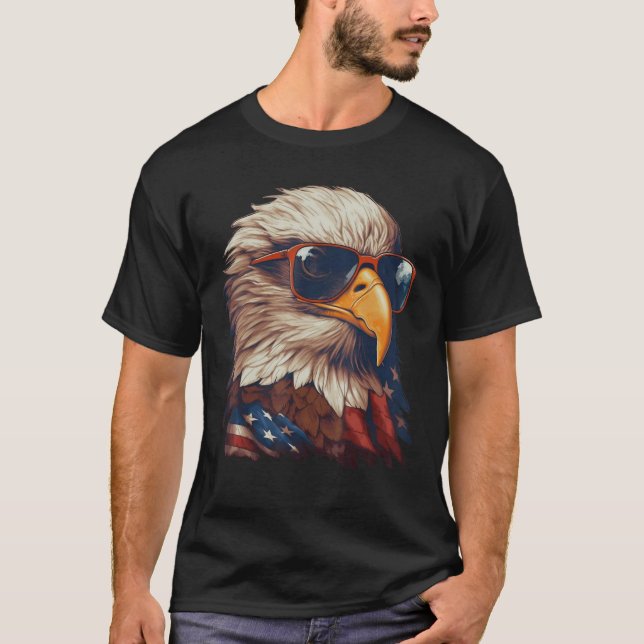 Camiseta Eagle Orud Patriótica Americana Bandeira 4 De Julh (Frente)