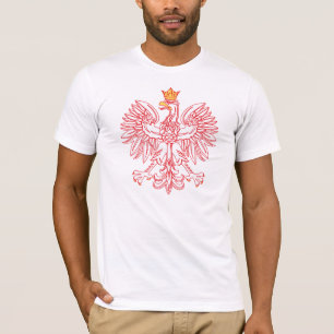 Camiseta Eagle polonês esboçado no t-shirt vermelho