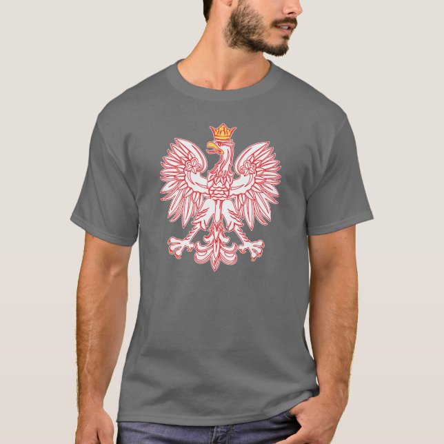 Camiseta Eagle polonês esboçado no vermelho (Frente)