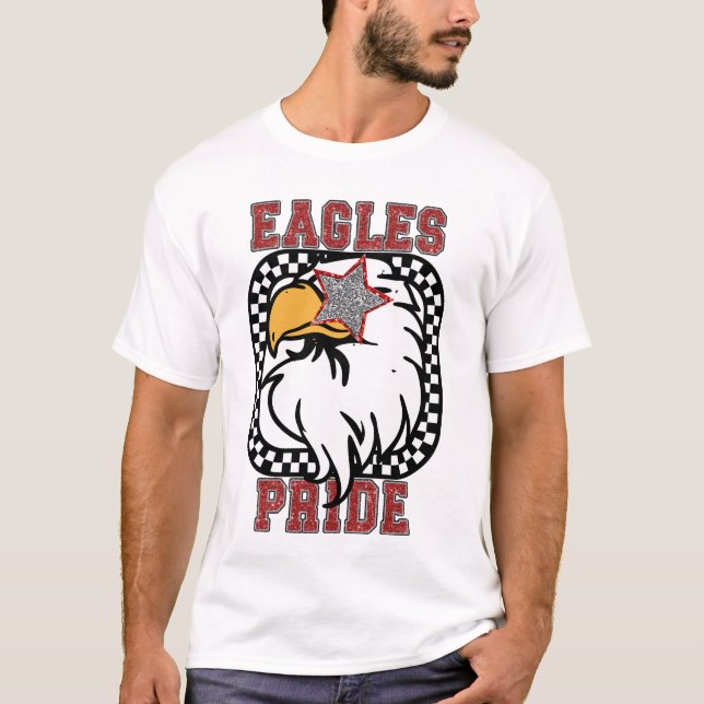 Camiseta Eagle Pride Feaux Glitter Roupa (Frente)