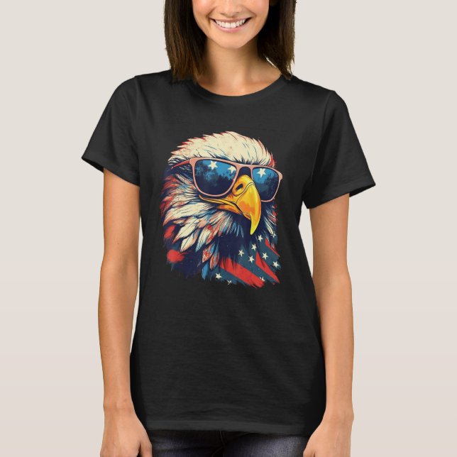Camiseta Eagle Proud Patriotic American US Flag 4th Of July (Frente)