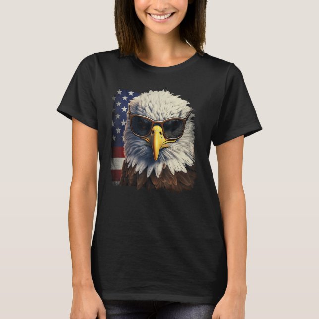 Camiseta Eagle Proud Patriotic American US Flag 4th Of July (Frente)