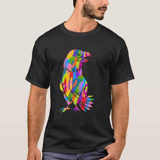 Camiseta Eagle Rainbow Color Arte Animal (Frente)