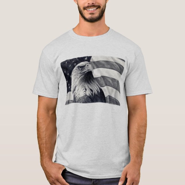 Camiseta Eagle & Tshirt da bandeira (Frente)