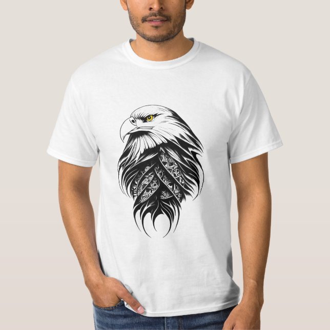 Camiseta Eagle Wild Animal Nature Illustration Art Tatuagem (Frente)