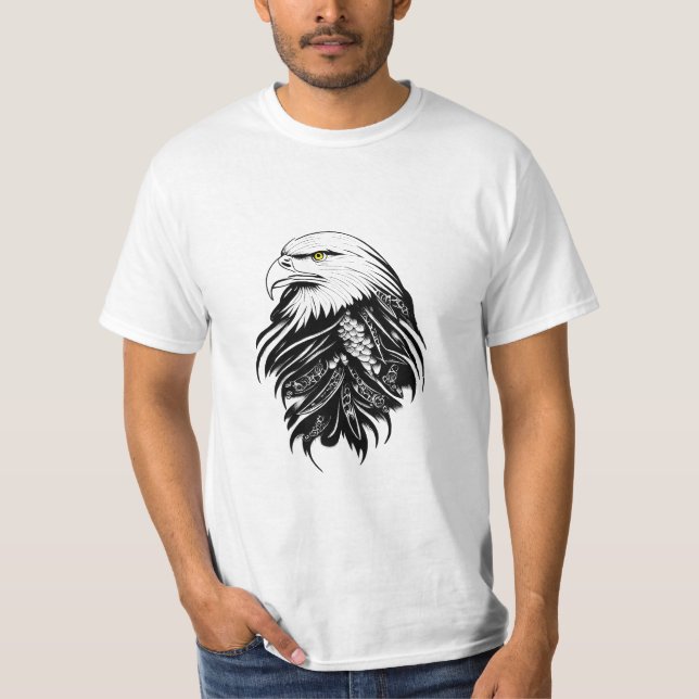 Camiseta Eagle Wild Animal Nature Illustration Art Tatuagem (Frente)