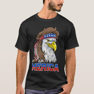 Camiseta Eaglen Mullets Merica For Men American Flag USA