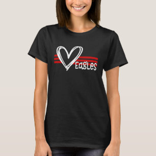 Camiseta Eagles Pride Teams School Spirit Sports Red Heart