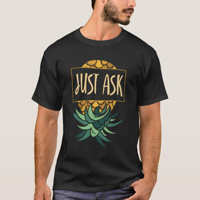 Camiseta Eapple em baixo Apenas pergunte sutil Swinger (Frente)