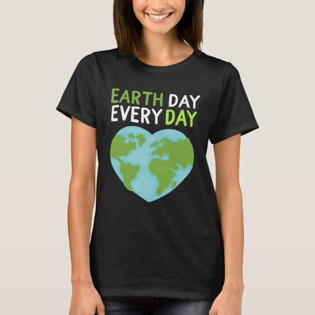 Camiseta Earth Day Everyday Rainbow Pine Tree Nature Green  (Frente)