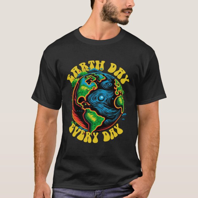 Camiseta EARTH DAY Everyday Save Planet Every Recycling Squ (Frente)