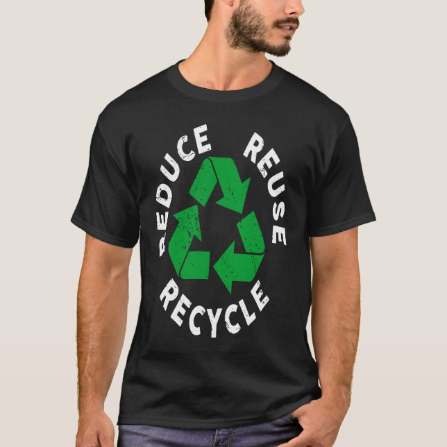 Camiseta Earth Day Reduce Reuse Recycle Awesome Recycling (Frente)